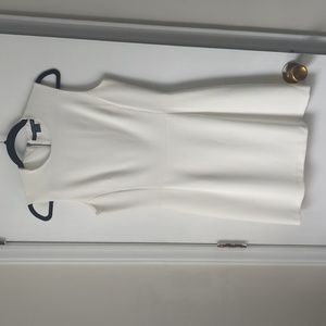 Perfectly white French Connection mini dress. Fitted waist, slightly flared.
